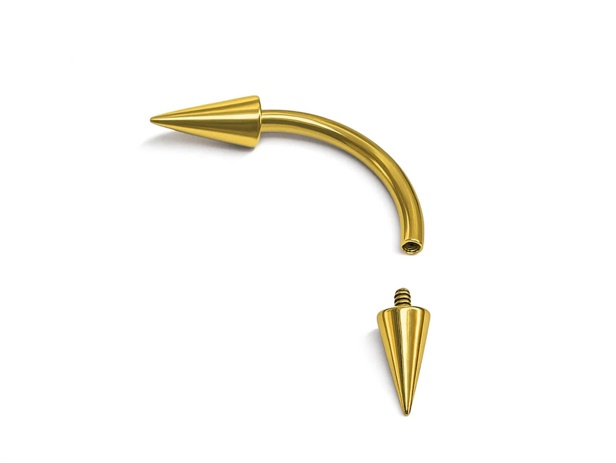 14K Gold Curved Barbell Piercing, Bent Bar, Eyebrow Studs – Silver
