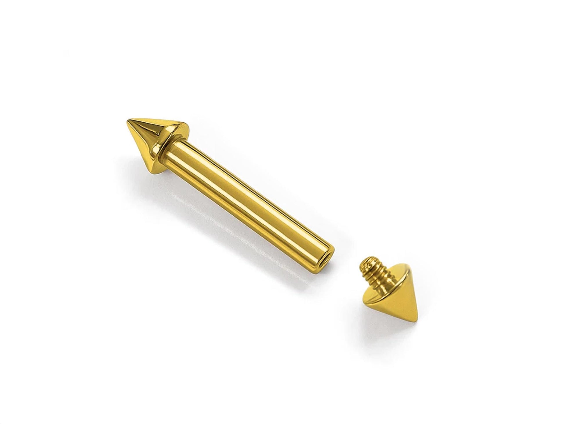 14k gold Spike Barbell Piercing - Internally Threaded - 14g, 16g Body Jewellery