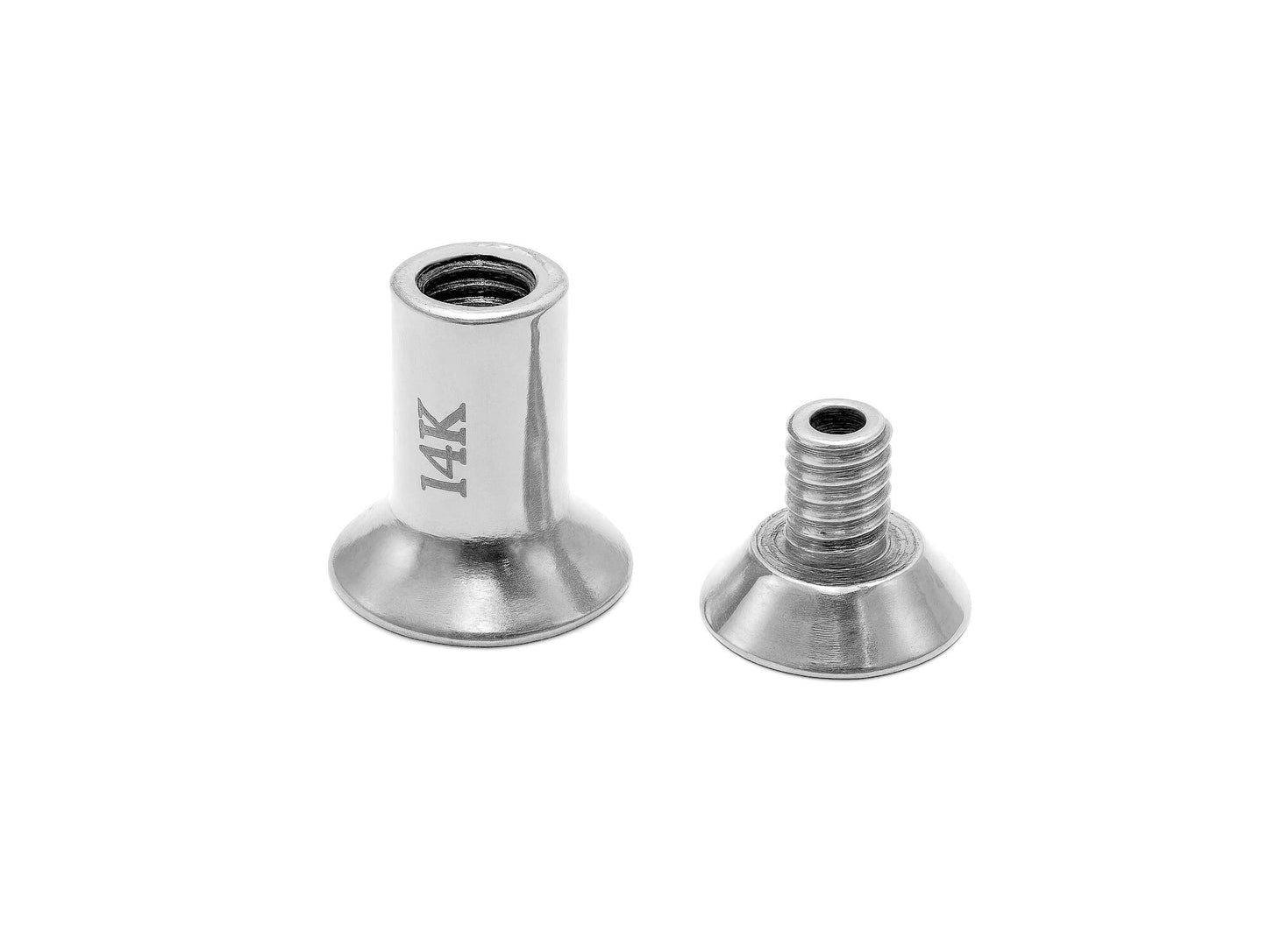 14K Rose and White Gold Double Plug Ear stretching gauges 12g-24mm - Sold Individually