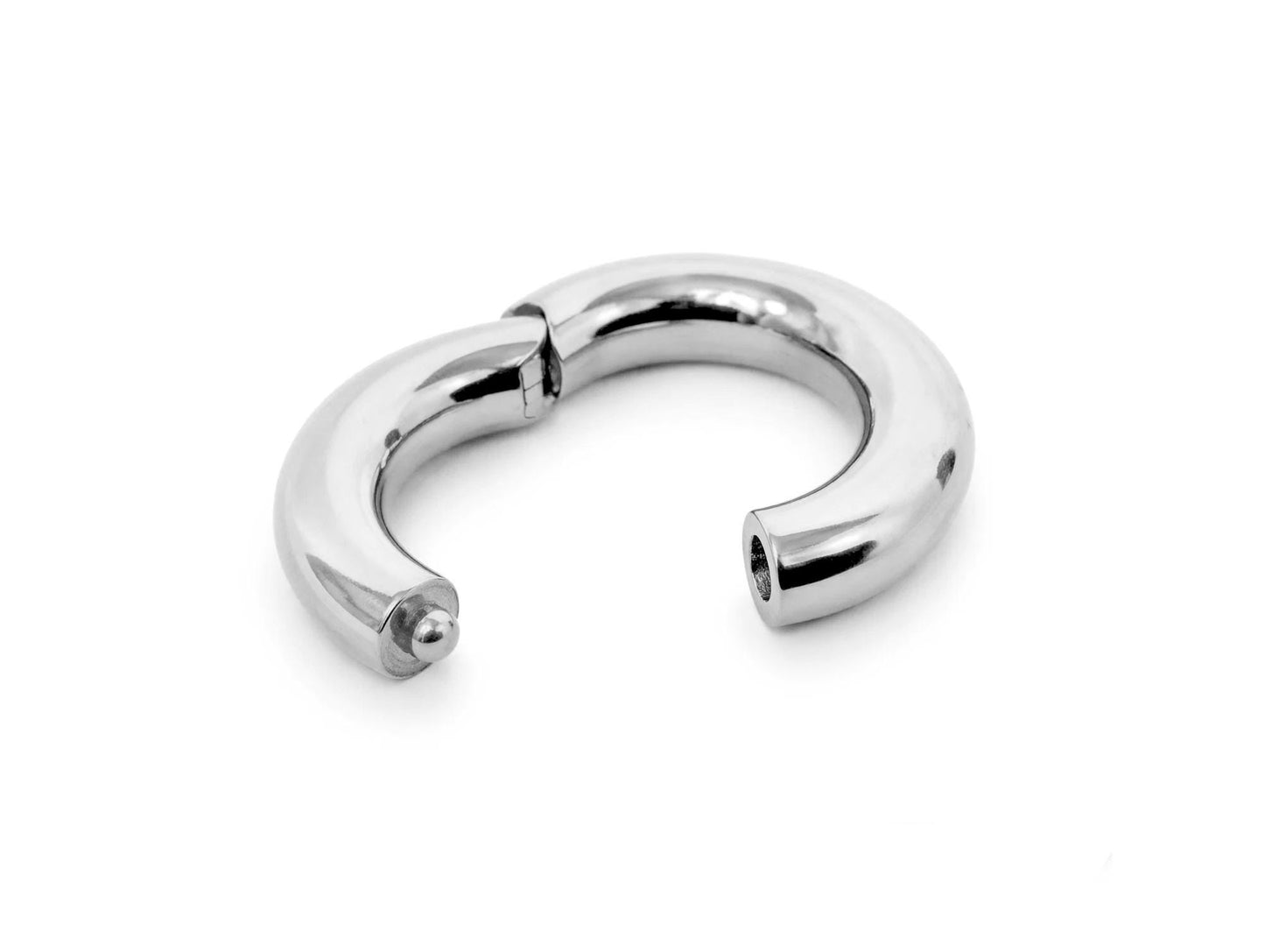 14k White Gold Big Size Clicker Hoop: Lip, Nose, Septum, Ear Piercing
