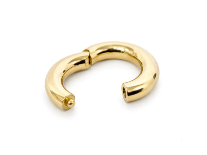 14k Solid Gold Big Size Clicker Hoop: Lip, Nose, Septum, Ear Piercing