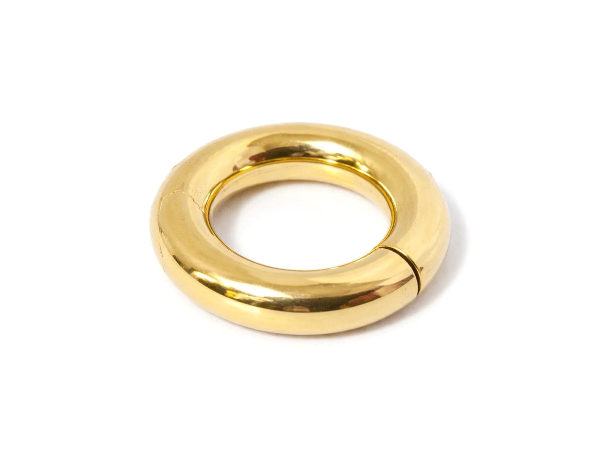 14k Solid Gold Big Size Clicker Hoop: Lip, Nose, Septum, Ear Piercing