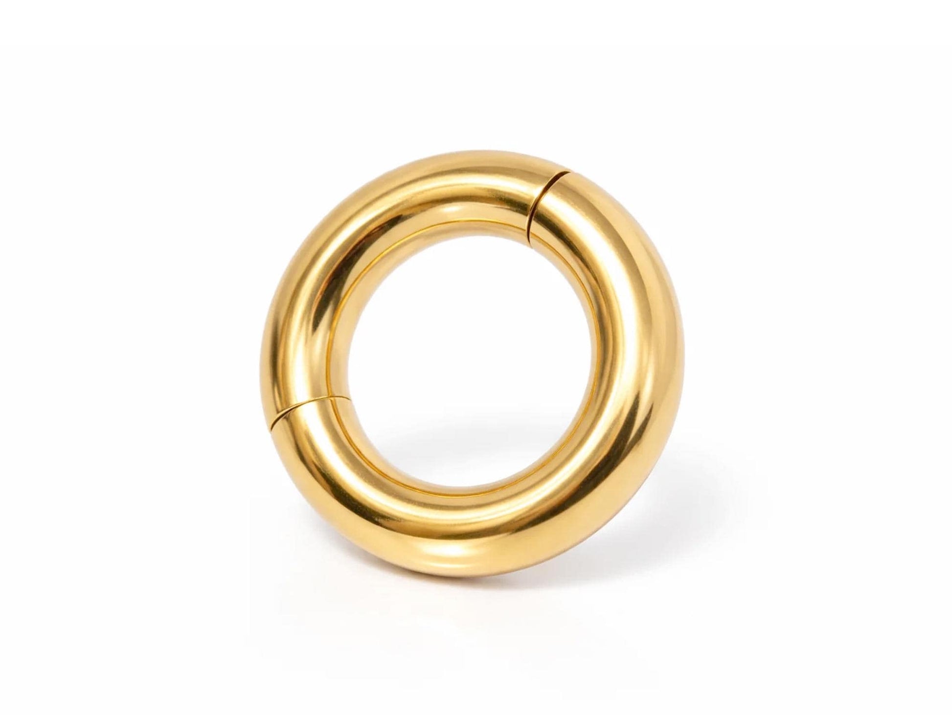 14k Solid Gold Big Size Clicker Hoop: Lip, Nose, Septum, Ear Piercing