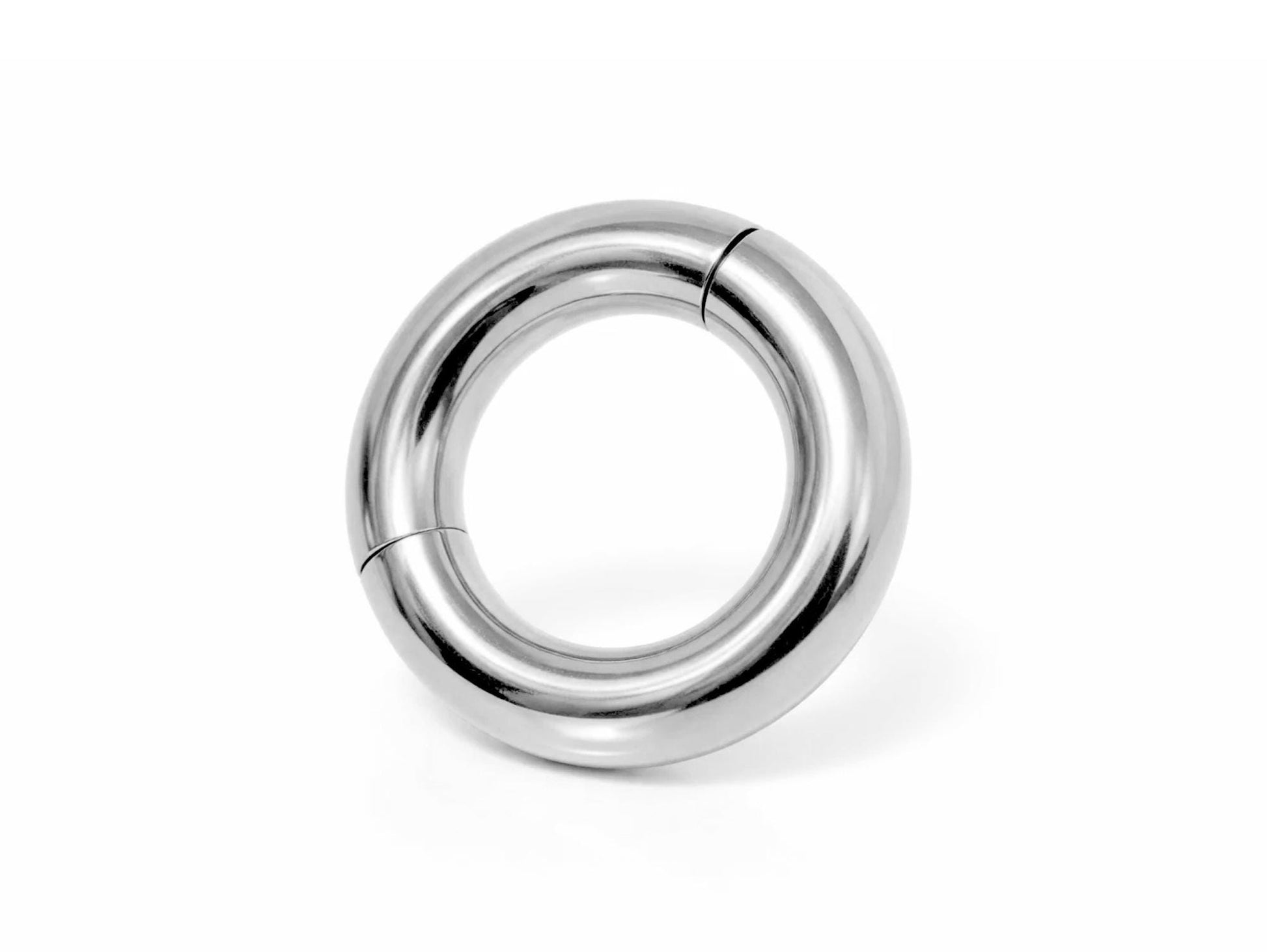 14k White Gold Big Size Clicker Hoop: Lip, Nose, Septum, Ear Piercing
