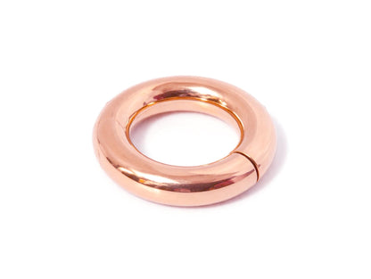 14k Rose Gold Big Size Clicker Hoop: Lip, Nose, Septum, Ear Piercing