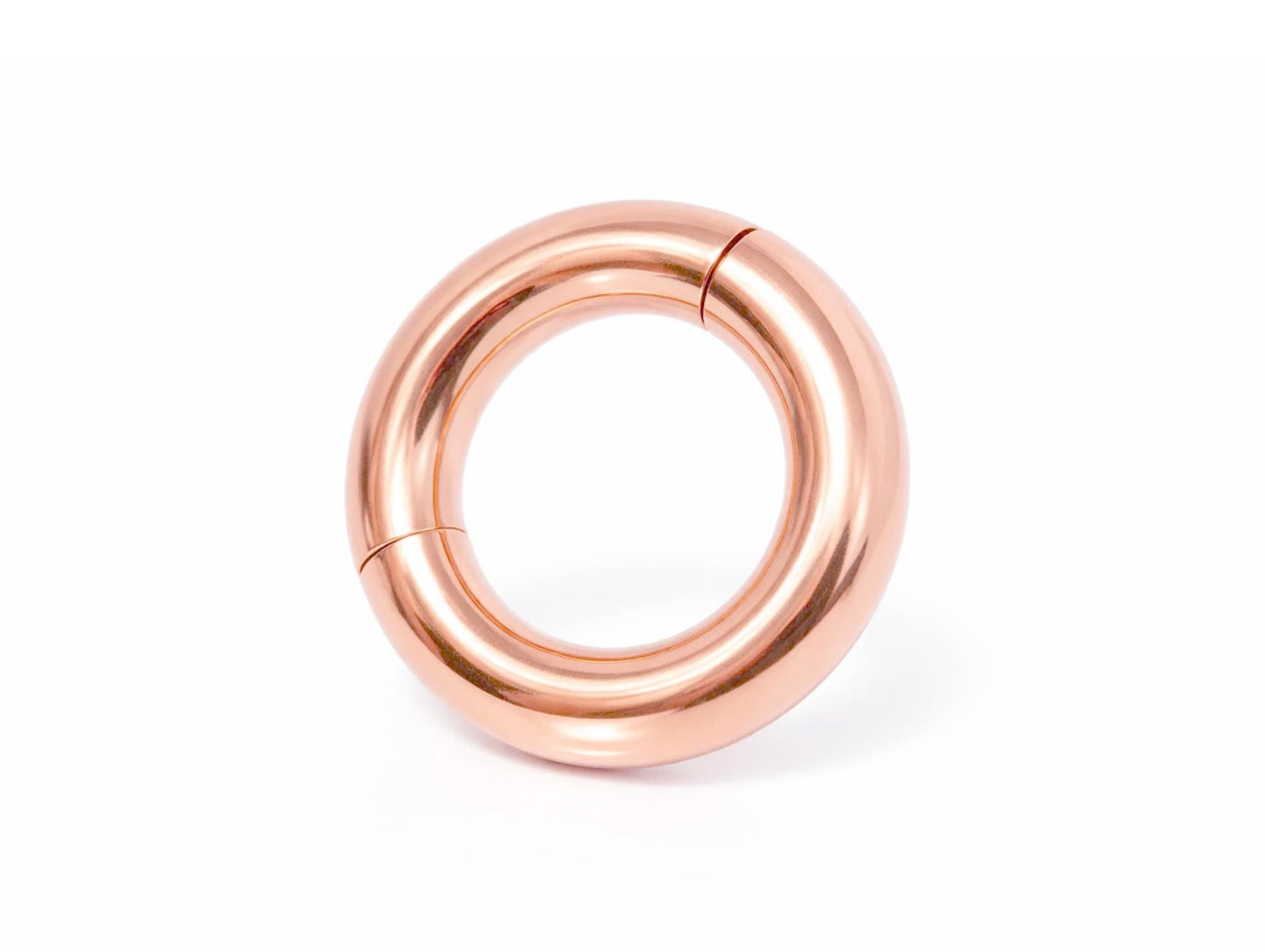 14k Rose Gold Big Size Clicker Hoop: Lip, Nose, Septum, Ear Piercing