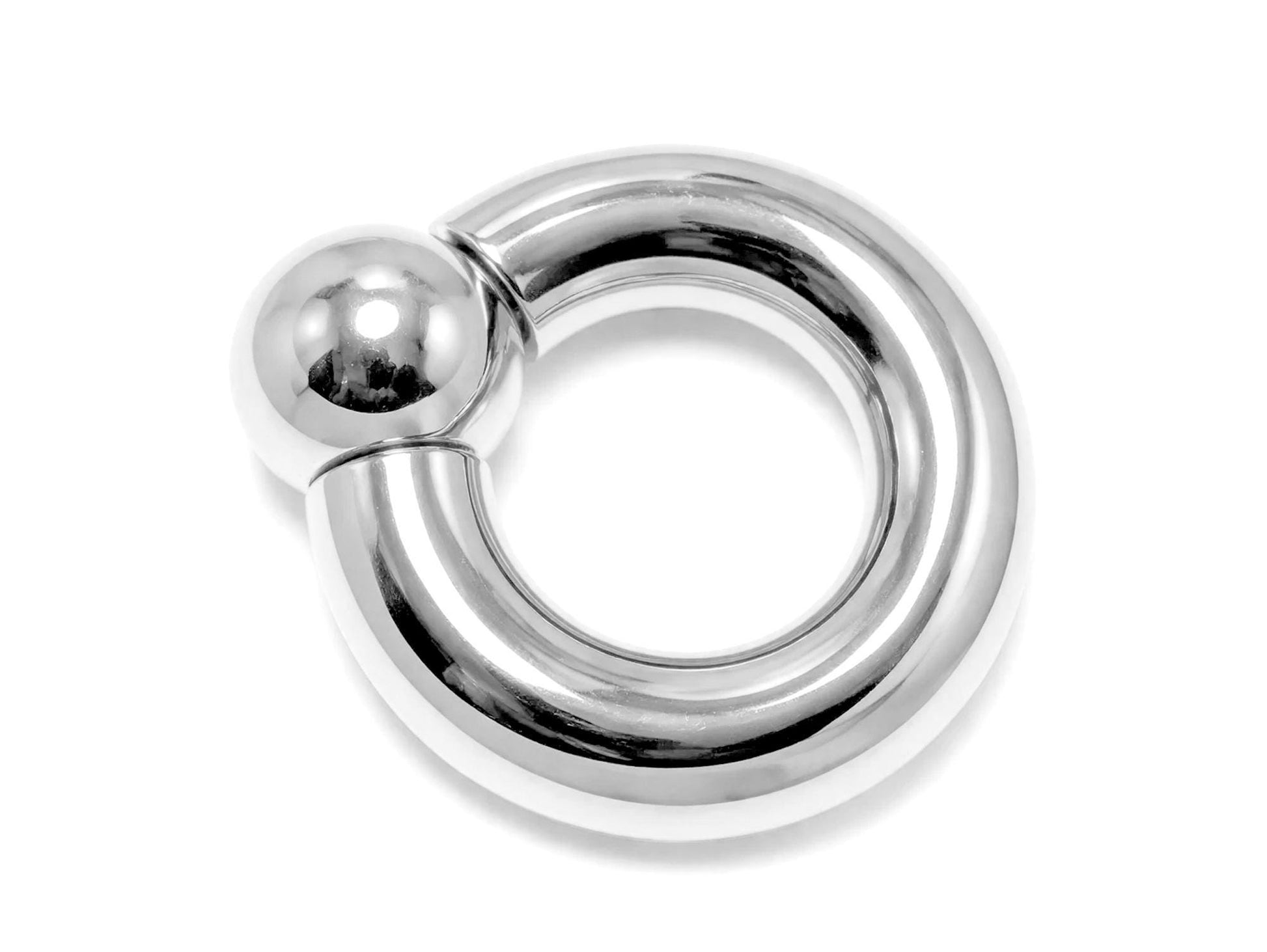 14K White Gold 4 Micron Captive Bead Ring Screw Ball: Prince Albert Piercing Jewelry, Genital BCR Ring