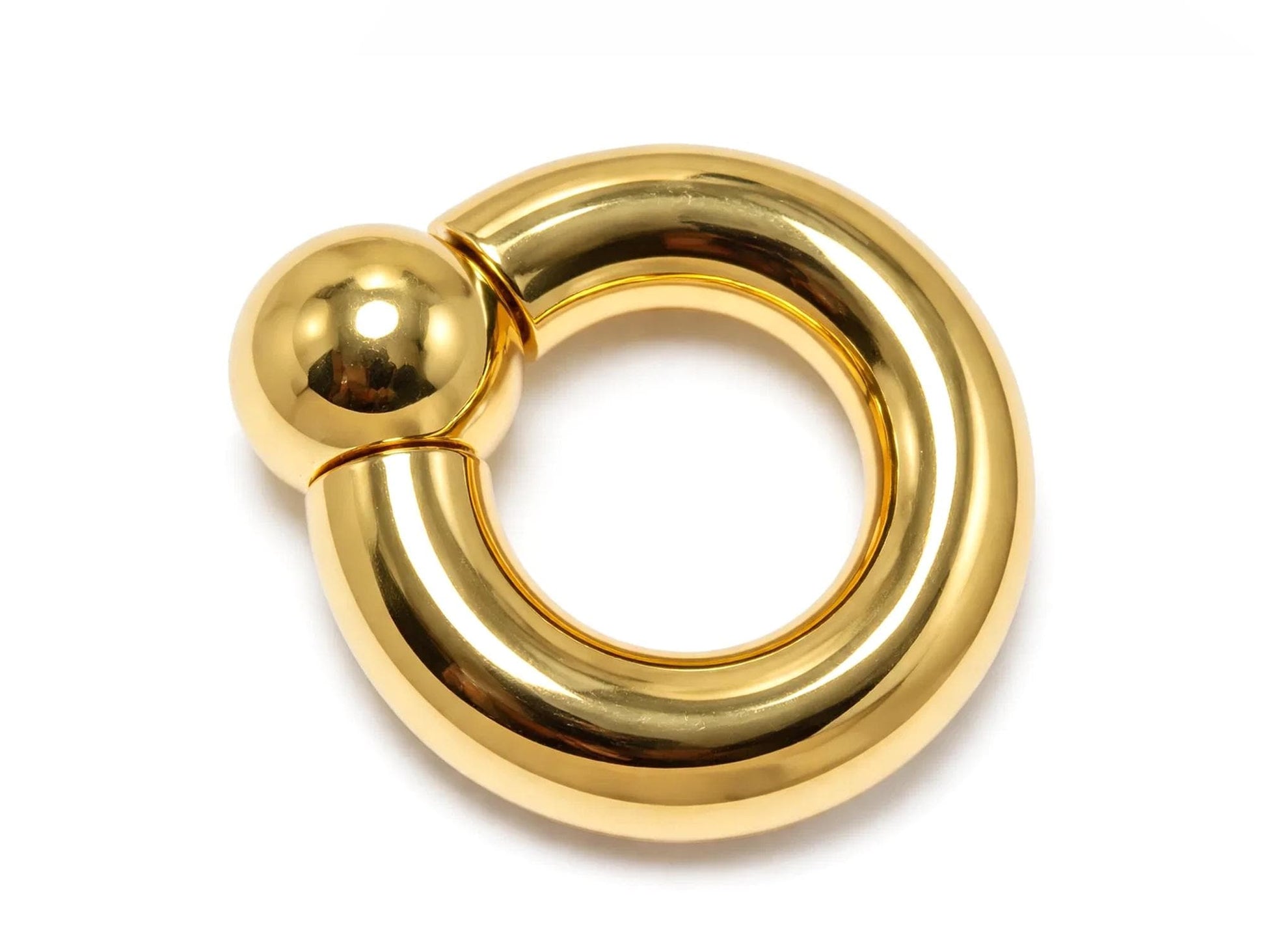 14K 4 Micron Gold - Captive Bead Ring Screw Ball: Prince Albert Piercing Jewelry - Genital BCR Ring