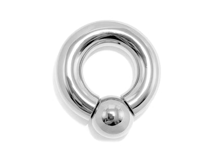 14K White Gold 4 Micron Captive Bead Ring Screw Ball: Prince Albert Piercing Jewelry, Genital BCR Ring