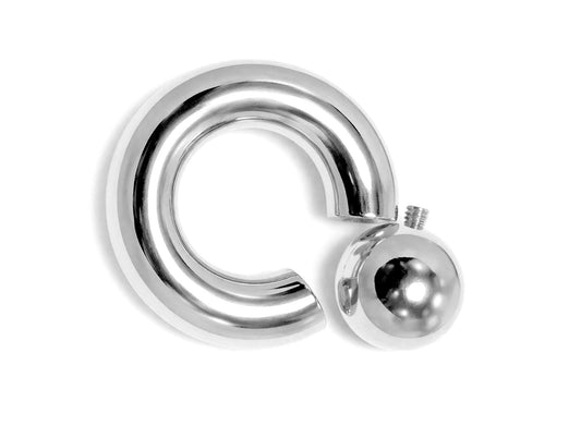 14K White Gold 4 Micron Captive Bead Ring Screw Ball: Prince Albert Piercing Jewelry, Genital BCR Ring