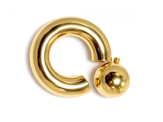 14K 4 Micron Gold - Captive Bead Ring Screw Ball: Prince Albert Piercing Jewelry - Genital BCR Ring
