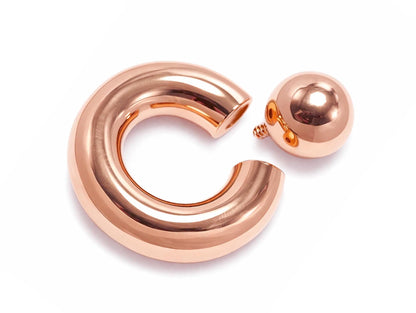 14K 4 Micron Rose Gold - Captive Bead Ring Screw Ball: Prince Albert Piercing Jewelry - Genital BCR Ring