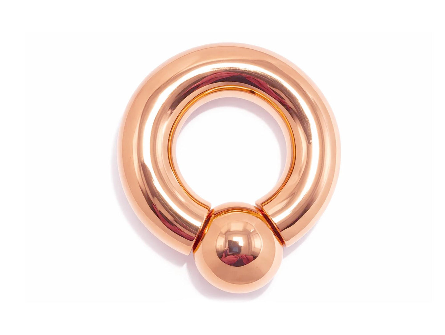 14K 4 Micron Rose Gold - Captive Bead Ring Screw Ball: Prince Albert Piercing Jewelry - Genital BCR Ring