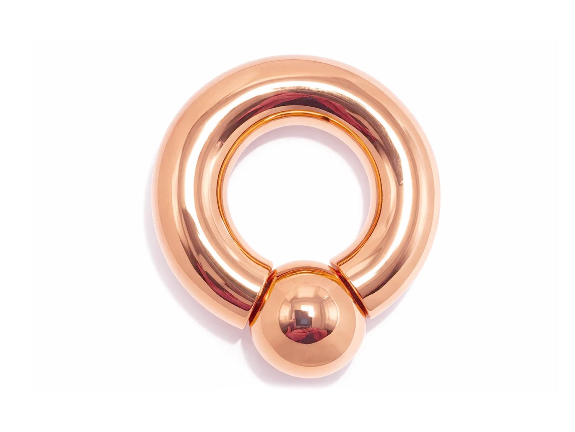 14K 4 Micron Rose Gold - Captive Bead Ring Screw Ball: Prince Albert Piercing Jewelry - Genital BCR Ring