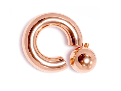 14K 4 Micron Rose Gold - Captive Bead Ring Screw Ball: Prince Albert Piercing Jewelry - Genital BCR Ring