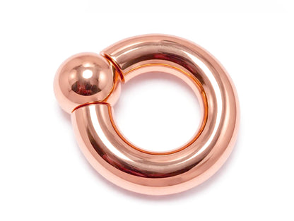 14K 4 Micron Rose Gold - Captive Bead Ring Screw Ball: Prince Albert Piercing Jewelry - Genital BCR Ring