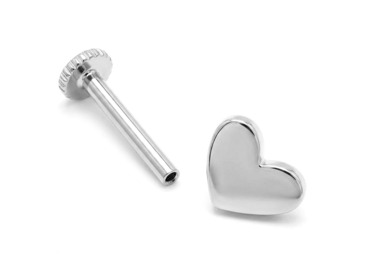 Heart Tragus Earring 16G Labret Jewellery - 14K Gold Piercing