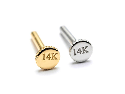 14K Gold Heart Labret Earring with Gemstones 16G Tragus Jewellery