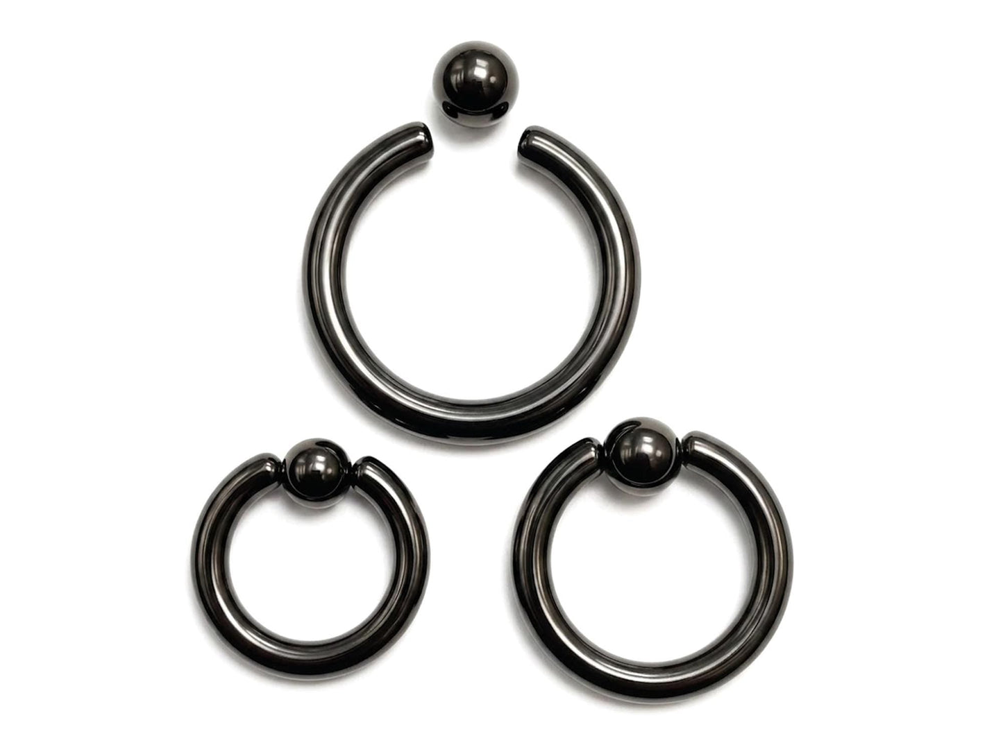 Titanium Black Captive Bead Ring: Body Piercing Jewelry - Septum, Lip, Ear