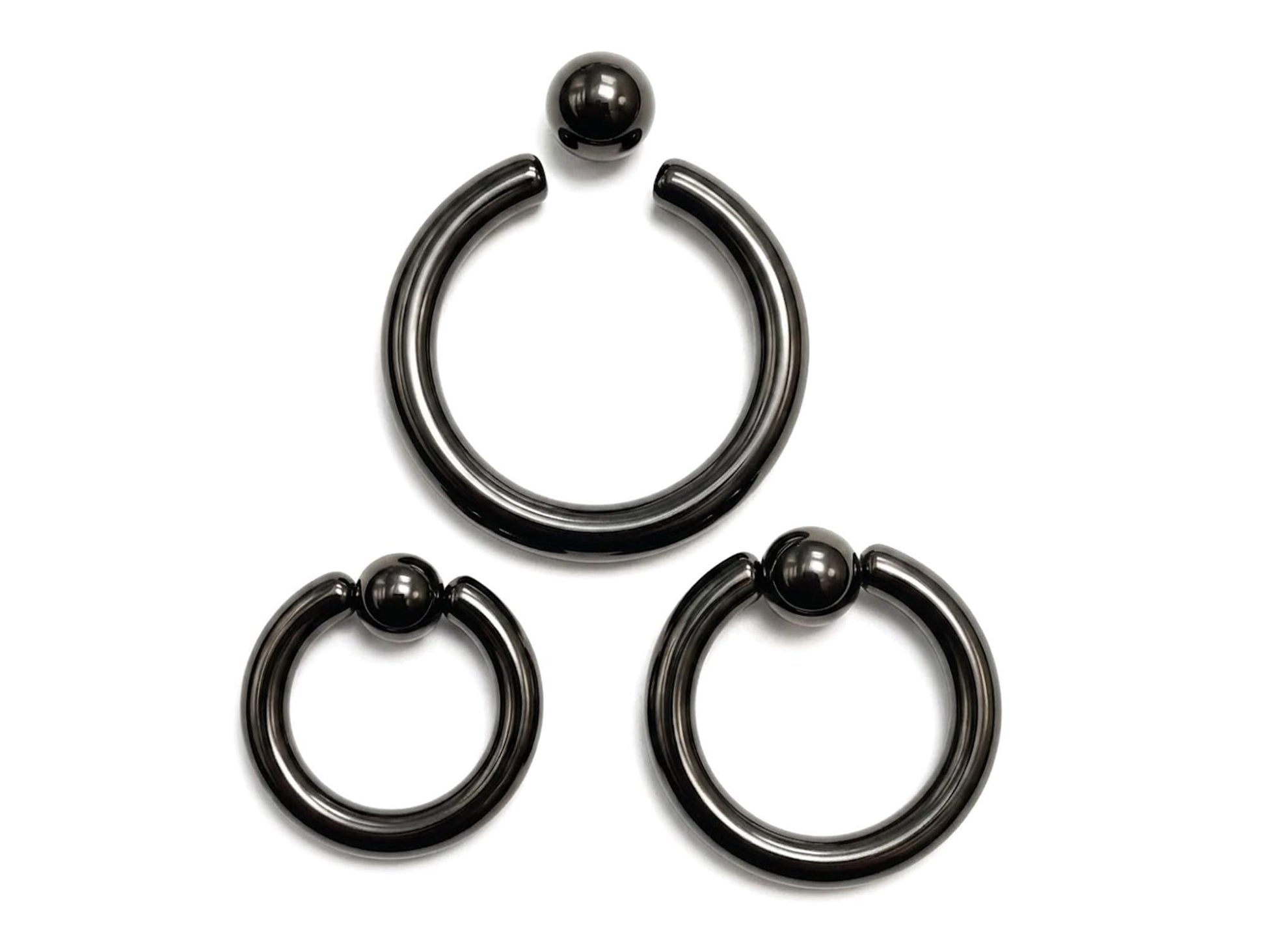Titanium Black Captive Bead Ring: Body Piercing Jewelry - Septum, Lip, Ear