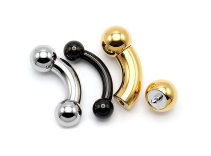 Titanium Big gauge Curved Barbell Piercing, Prince Albert jewelry, PA ring - Body Jewellery