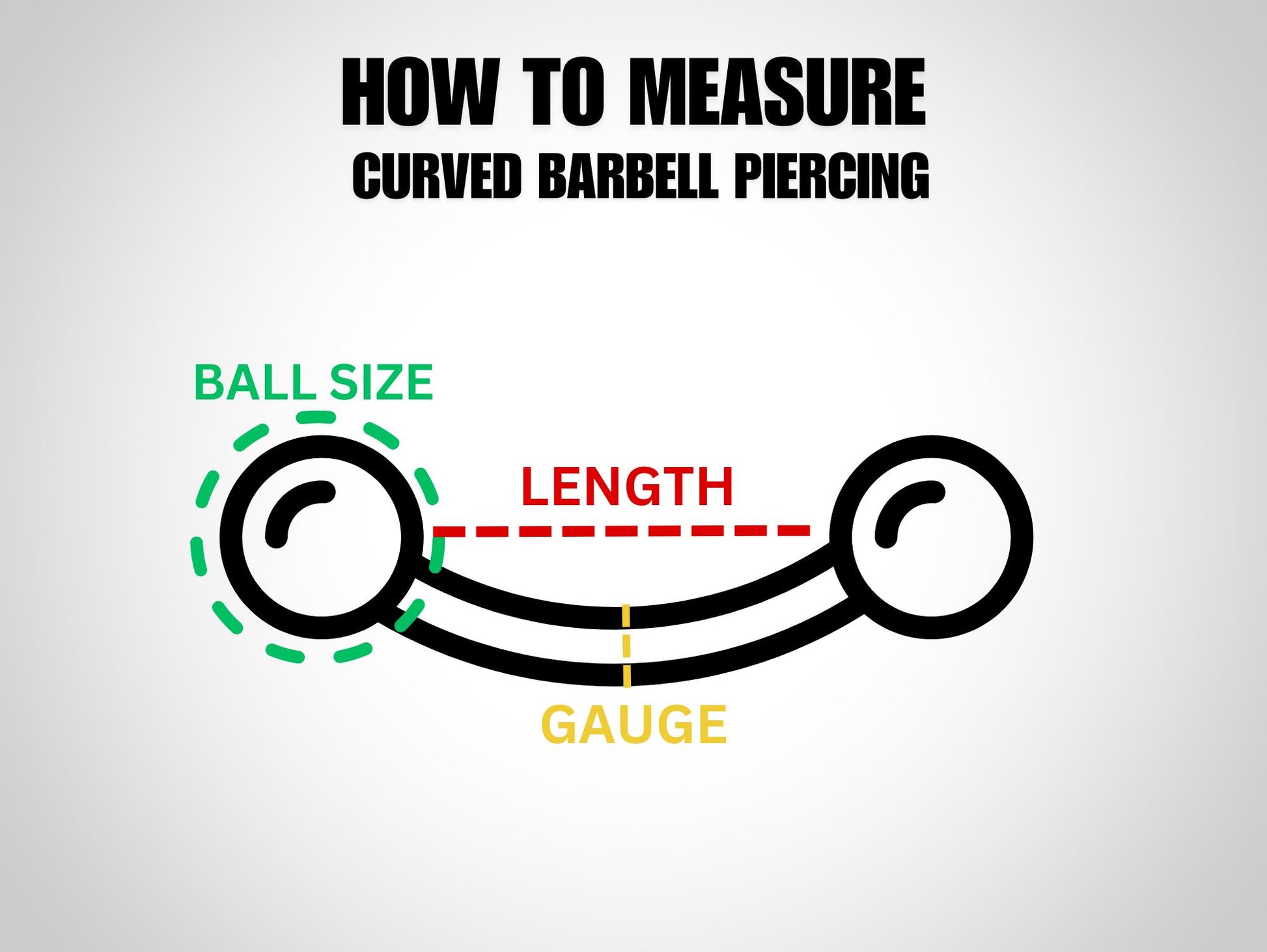 Titanium Big gauge Curved Barbell Piercing, Prince Albert jewelry, PA ring - Body Jewellery
