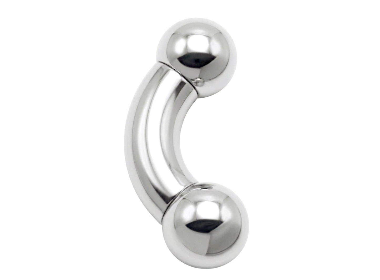 Titanium Big gauge Curved Barbell Piercing, Prince Albert jewelry, PA ring - Body Jewellery