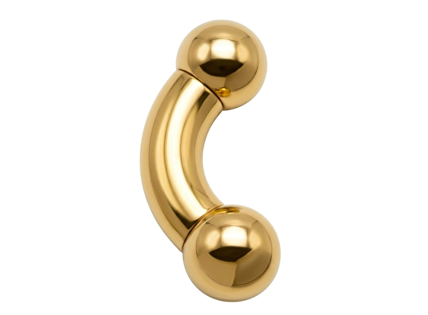 Titanium Big gauge Curved Barbell Piercing, Prince Albert jewelry, PA ring - Body Jewellery
