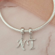 Bracelet compatible Silver Initial Charm with CZ  Crystals - Fits all European Bracelets - Letters A to Z