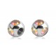 Replacement Piercing Parts, Loose Part – 1 Pair (2pcs) Multi Crystal Stone Ball Attachment for Piercing like labret, Barbell, Septum ring, Curved Barbell - Quality Tested by Sheffield Assay Office England