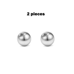 Stainless Steel 316L Plain Ball - 1.0mm (18g) to 1.6mm (14g) - Sizes 2.5mm to 8mm (2pcs)