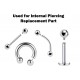 Titanium Piercing Ball for Internally Threaded Piercing Parts - Body Jewelry Attachment