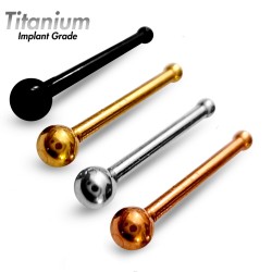Titanium Nose Pin, Nose Studs - 20G (0.8mm) Nose Piercing Color Steel, Black, Gold Plating, Rose Gold Plating - Available in 1pc and 4pcs - Quality Tested by Sheffield Assay Office England