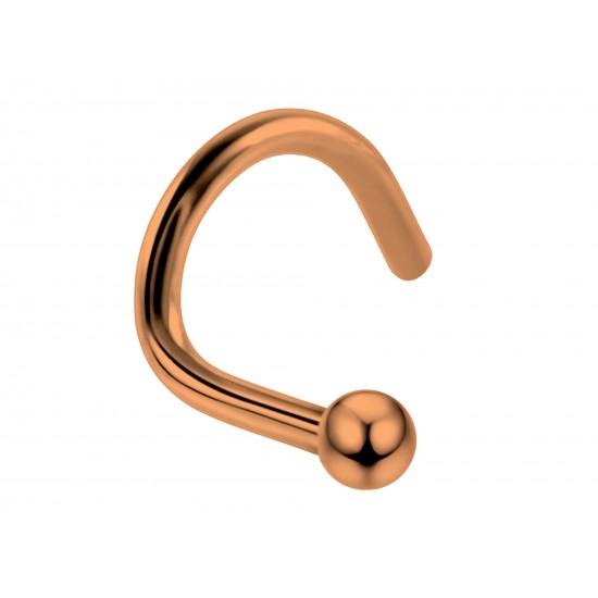 Nostril Screw Ball Stud - 18g Nose Jewelry top Ball Fixed size 2mm - Available in Many Colours Steel, Gold, Black, Rose Gold