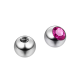 Titanium Threaded Gem Balls Body Piercing Jewelry - 2pcs - AAA Laser Cut Crystals