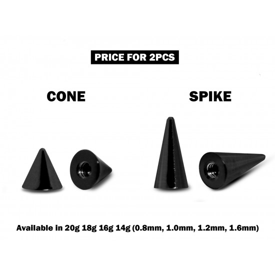 Titanium Spike Replacement Parts for Piercing - 2pcs Colored Spike Loose Part