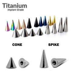 Titanium Spike Replacement Parts for Piercing - 2pcs Colored Spike Loose Part