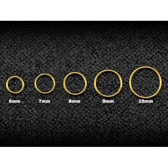 14K Gold Segment Hinged Ring, 16G Septum Ring, Lip Ring - 1pc each order