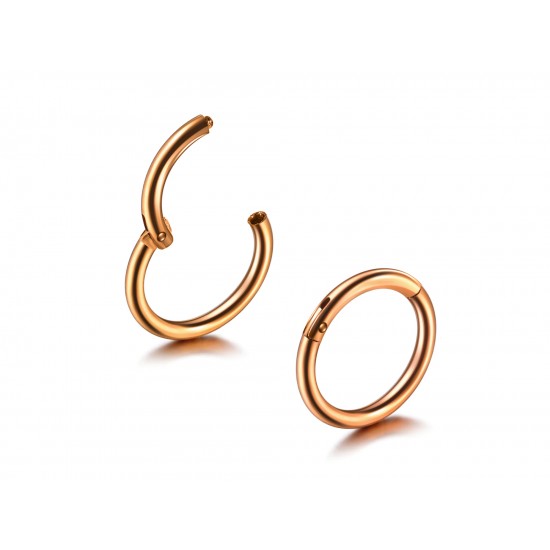 14K Rose Gold Segment Hinged Ring, 16G Septum Ring, Lip Ring - 1pc each order