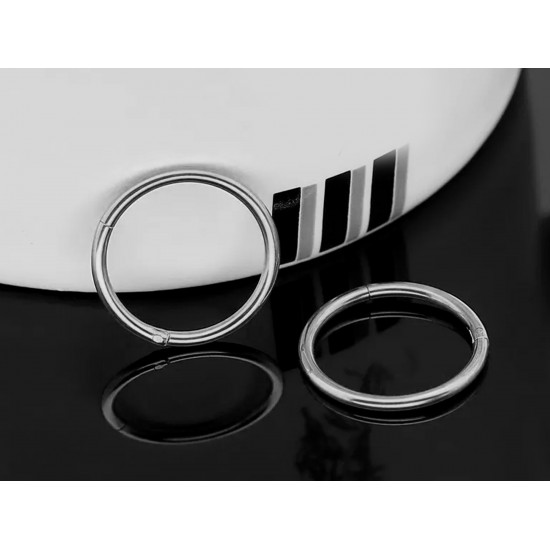 14K White Gold Segment Hinged Ring, 16G Septum Ring, Lip Ring - 1pc each order