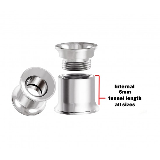 Titanium Double Flared Eyelet Tunnel Ear Stretcher Plug - Expander Body Piercing - Quality tested at Sheffield Assay England