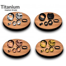 Titanium Single Flared Eyelet Tunnel Ear Stretcher Plug - Expander Body Piercing - Quality tested at Sheffield Assay England