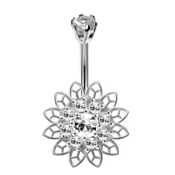 Sterling Silver Gardens by The Bay CZ Crystal Belly Bars 1.6mm / 14G - Various Colours - All our Jewellery is Quality Checked by Sheffield Assay office