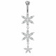Sterling Silver Jeweled Flower Dangle CZ Crystal Belly Bars 1.6mm / 14G - Various Colours - All our Jewellery is Quality Checked by Sheffield Assay office