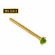 18K Gold Straight Nose Pin with Round CZ Crystals