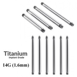 Titanium Straight Barbell/ Industrial Barbell Piercings - Body parts 14G (1.6mm) - Quality tested by Sheffield Assay Office England