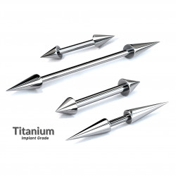 Titanium Straight Barbell Piercing - Cone / Spike