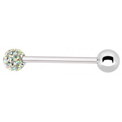 Surgical Steel 316L Barbell with Shamballa Crystal Ball - Available size from 6mm to 16mm - Quality tested by Sheffield Assay Office England