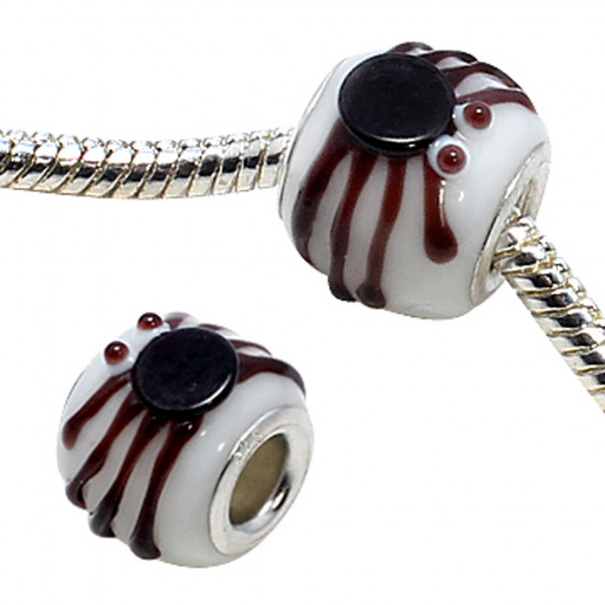 Murano Glass Spider Charm Bead Compatible for European Bracelet