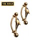 14K Gold Belly Bar - Dolphin Belly Button Ring